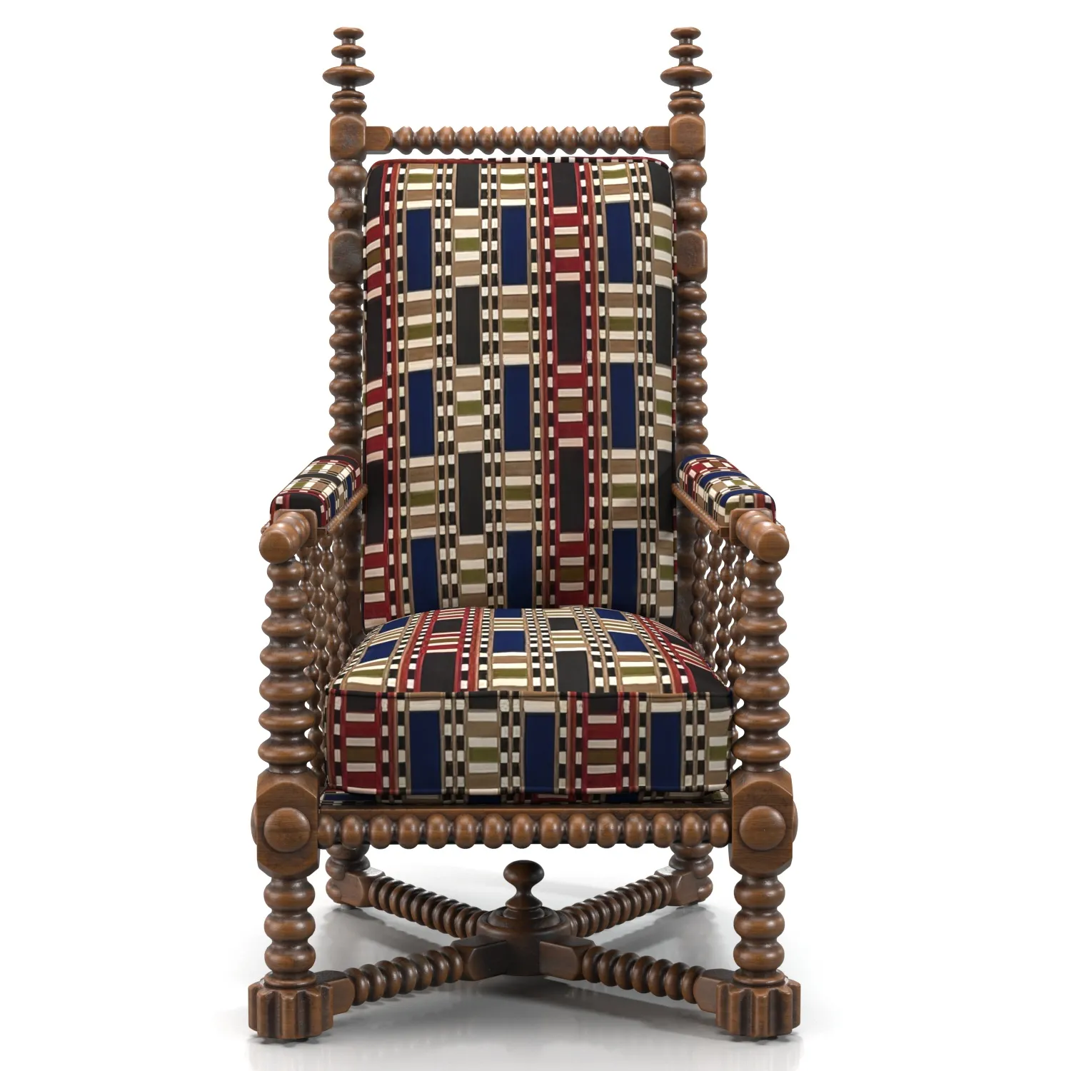 Oak Bobbin Armchair PBR 3D Model_04